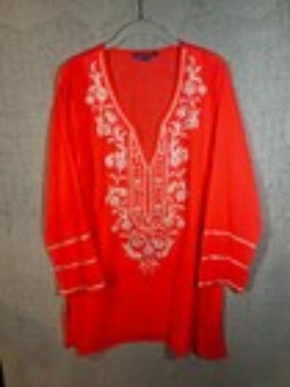 Blue Island Coral Tunic Boho Swim Cover-Up Size M